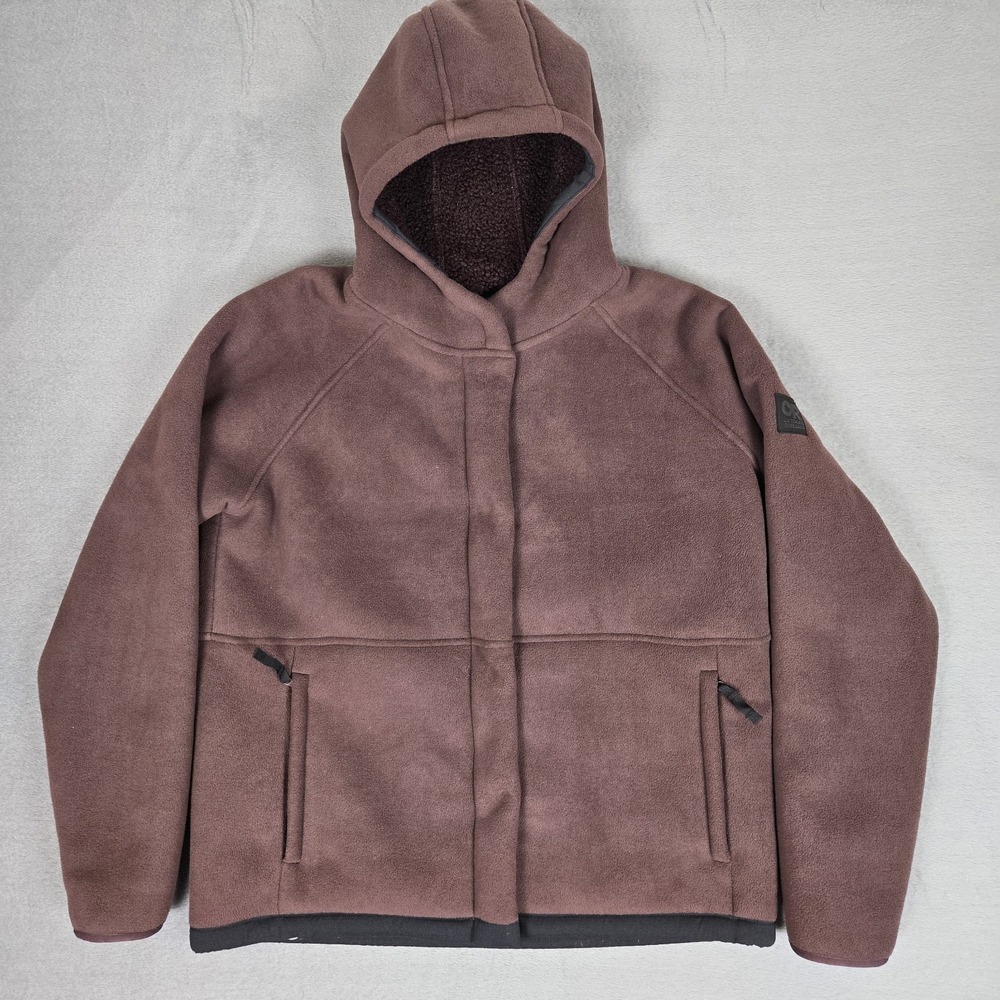 OUTDOOR RESEARCH Juneau Fleece Hoodie Womems Large Sweater Jacket Brown Full Zip